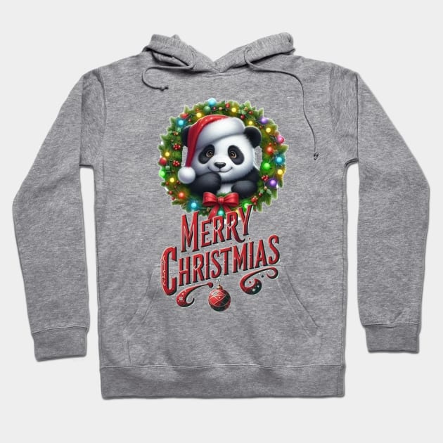 panda merry christmas Hoodie by World Famous Pandas